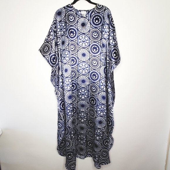 Sante Classics Oversized Maxi Caftan One Size L-1X Satiny Flowy Loungewear - Picture 5 of 10